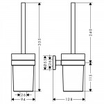 Ершик для унитаза Hansgrohe Logis Universal 41722000 с держателем